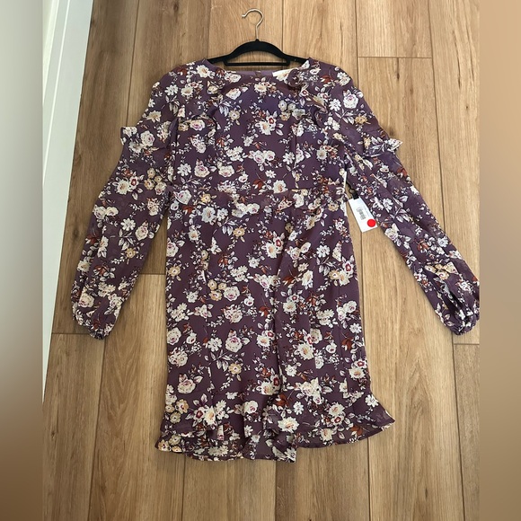 Astr Purple Floral Dress - Picture 1 of 5
